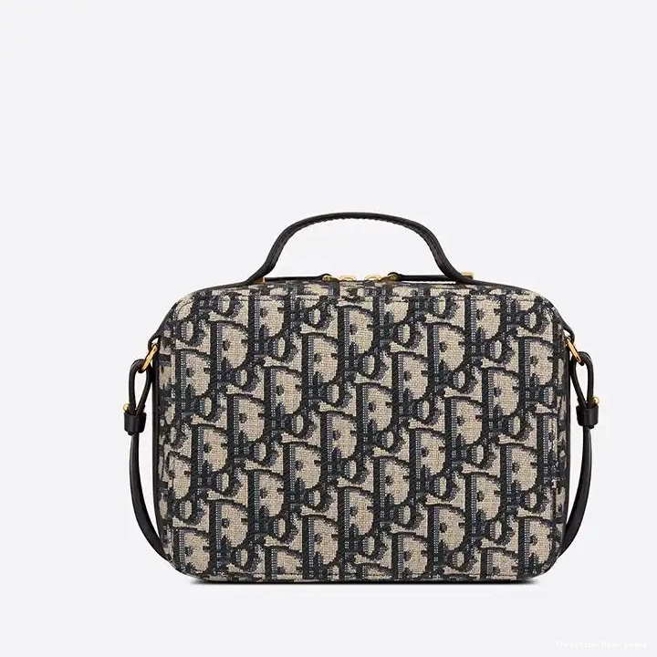 Cheap Dior Blue Bag Caro Oblique Canvas Box Motif 0702 Luxury